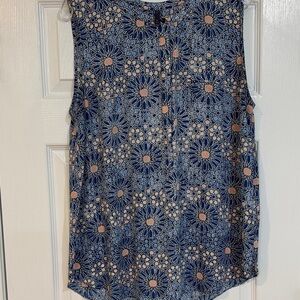 NYDJ, Floral Sleeveless Top - Blue and Pink